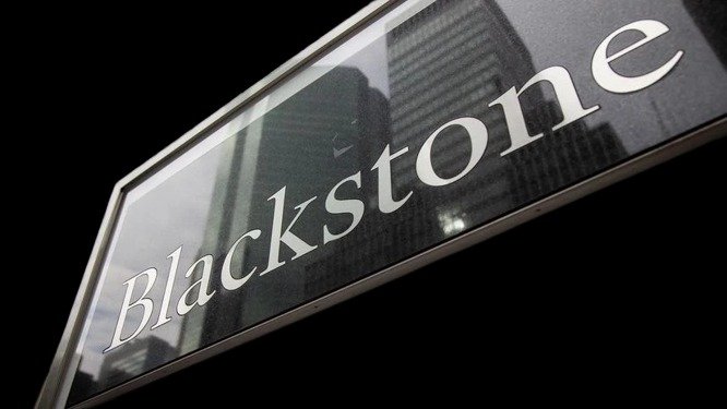 Federal Bank headquarters in India with Blackstone logo overlay