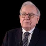 Warren Buffett at a meeting marking the end of his tenure as CEO.